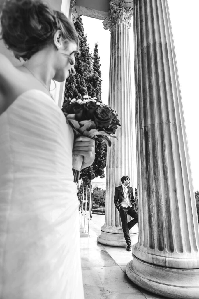 getting married Day after portraits in Zappeion