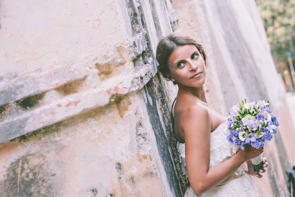 Romantic wedding portrait